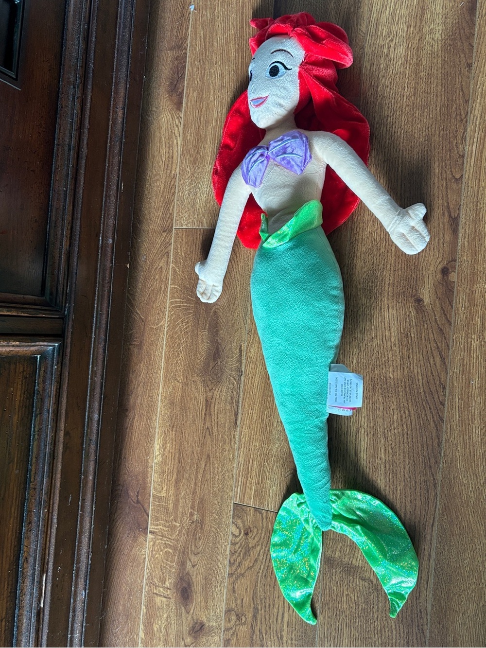 Disney Plush Ariel Mermaid Doll with Red Hair and Green Tail